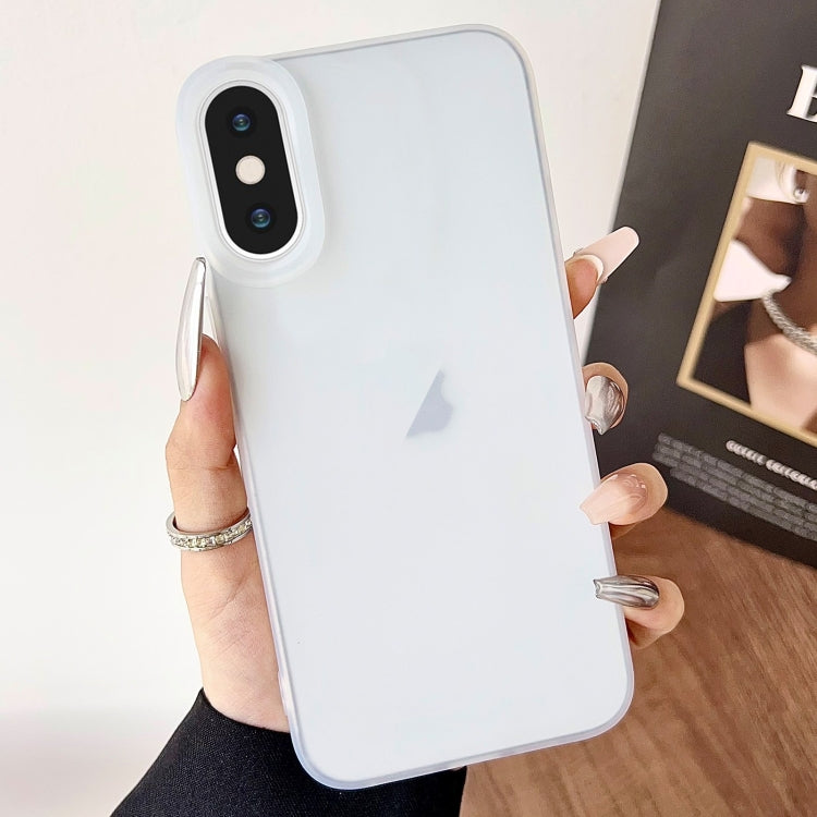 For iPhone X / XS Frosted Translucent TPU Full Coverage Phone Case