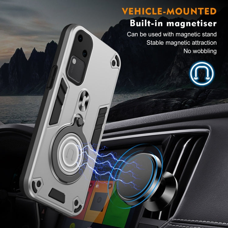For vivo V30 Metal Ring 360 Degree Rotating Holder PC Hybrid TPU Phone Case
