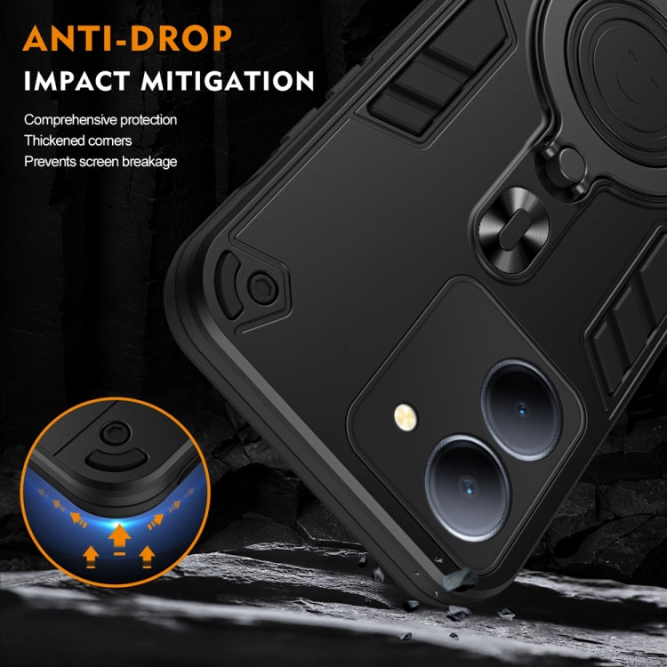 For vivo Y36 5G Metal Ring 360 Degree Rotating Holder PC Hybrid TPU Phone Case
