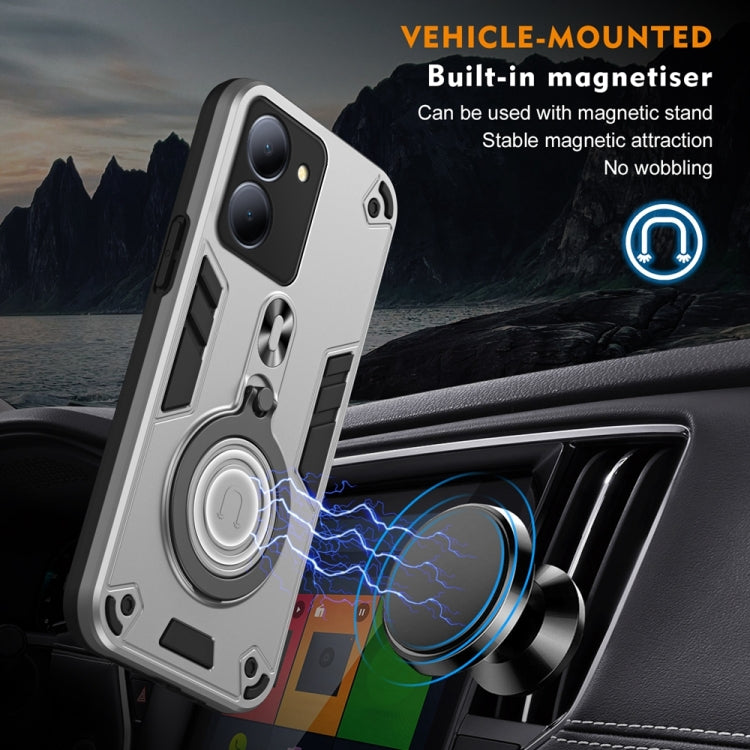 For vivo Y36 5G Metal Ring 360 Degree Rotating Holder PC Hybrid TPU Phone Case