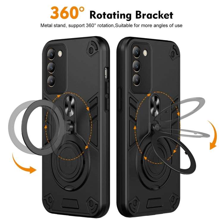 For vivo Y100 IDN Metal Ring 360 Degree Rotating Holder PC Hybrid TPU Phone Case