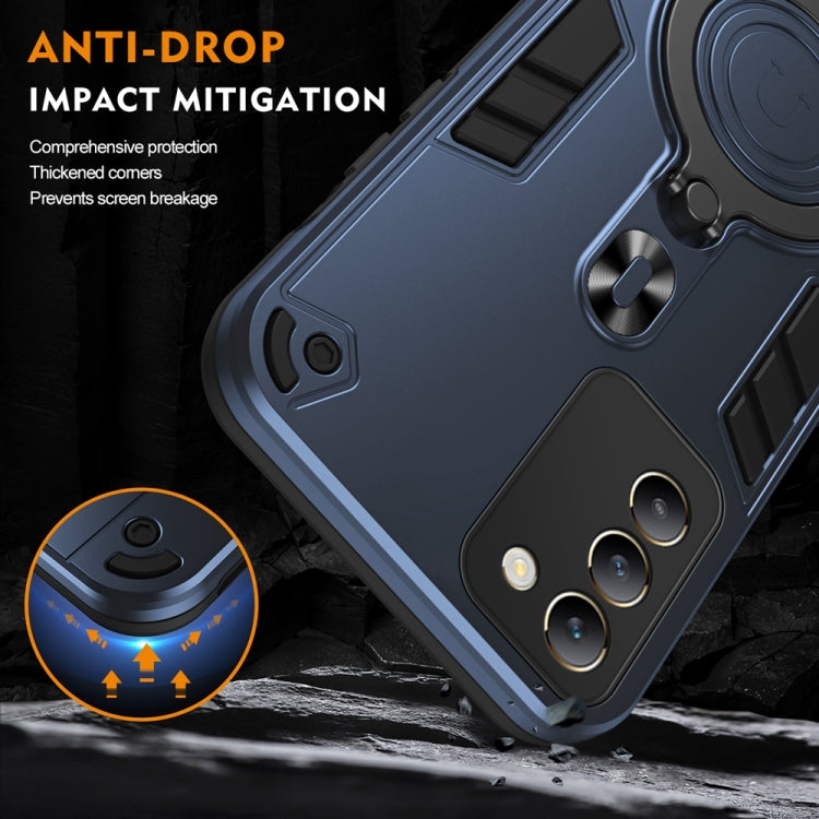 For vivo Y100 IDN Metal Ring 360 Degree Rotating Holder PC Hybrid TPU Phone Case