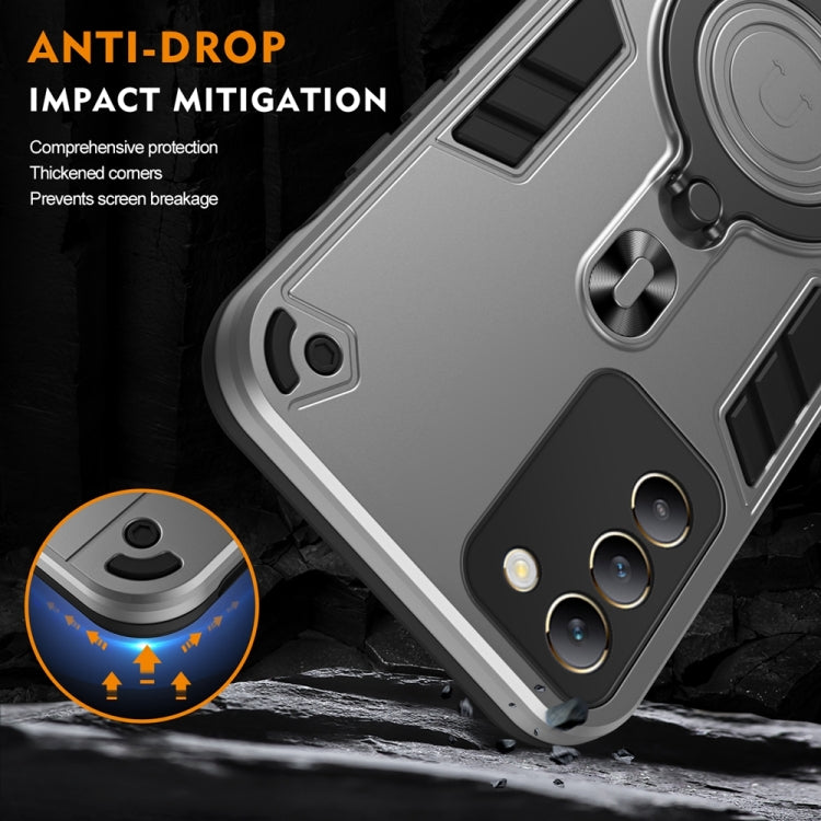 For vivo Y100 IDN Metal Ring 360 Degree Rotating Holder PC Hybrid TPU Phone Case