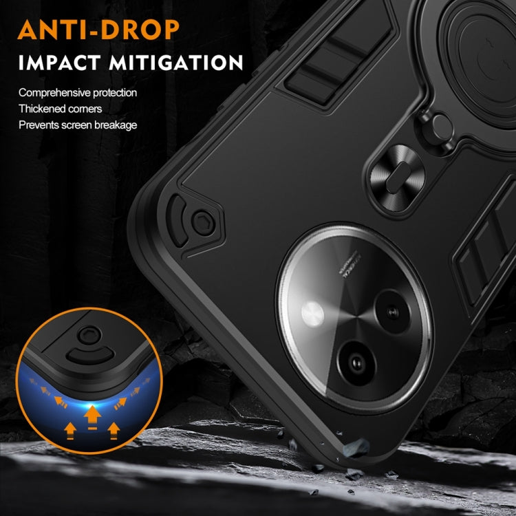 For vivo Y200i Metal Ring 360 Degree Rotating Holder PC Hybrid TPU Phone Case