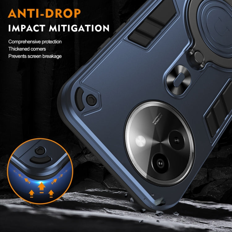 For vivo Y200i Metal Ring 360 Degree Rotating Holder PC Hybrid TPU Phone Case