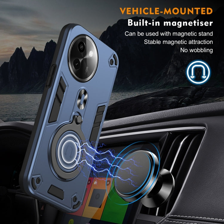 For vivo Y200i Metal Ring 360 Degree Rotating Holder PC Hybrid TPU Phone Case