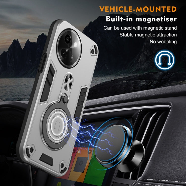 For vivo Y200i Metal Ring 360 Degree Rotating Holder PC Hybrid TPU Phone Case