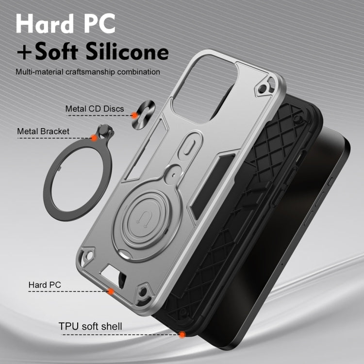 For Xiaomi Poco X6 Pro 5G Metal Ring 360 Degree Rotating Holder PC Hybrid TPU Phone Case