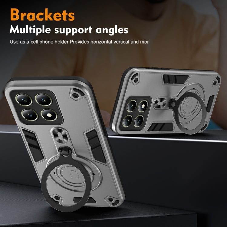 For Xiaomi 14T Metal Ring 360 Degree Rotating Holder PC Hybrid TPU Phone Case