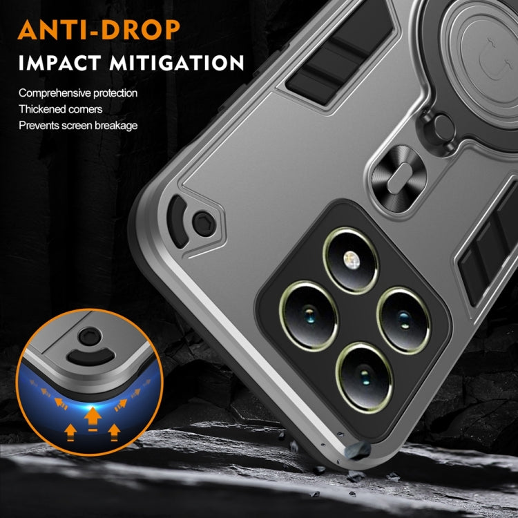 For Xiaomi 14T Metal Ring 360 Degree Rotating Holder PC Hybrid TPU Phone Case