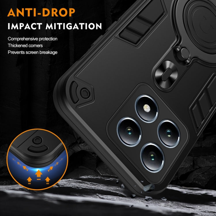 For Xiaomi 14T Pro Metal Ring 360 Degree Rotating Holder PC Hybrid TPU Phone Case