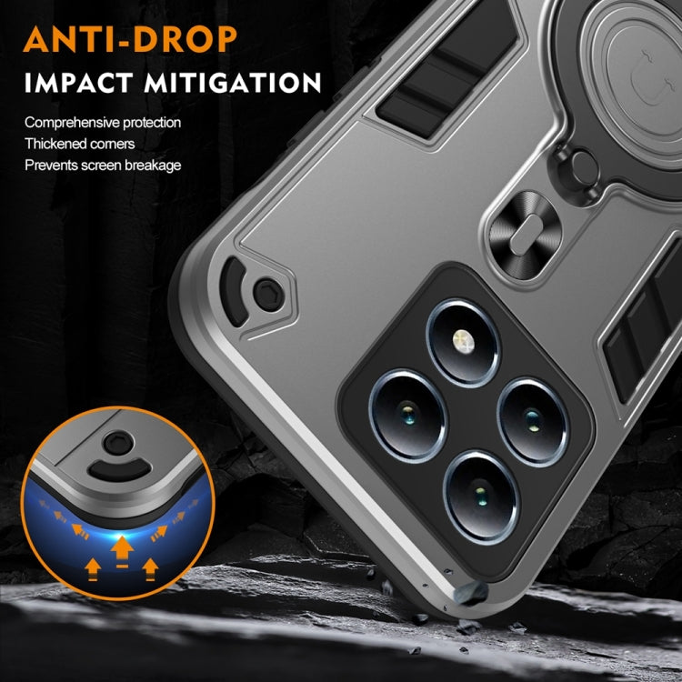 For Xiaomi 14T Pro Metal Ring 360 Degree Rotating Holder PC Hybrid TPU Phone Case