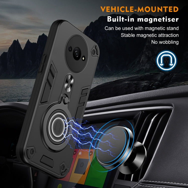 For Redmi A3 Metal Ring 360 Degree Rotating Holder PC Hybrid TPU Phone Case