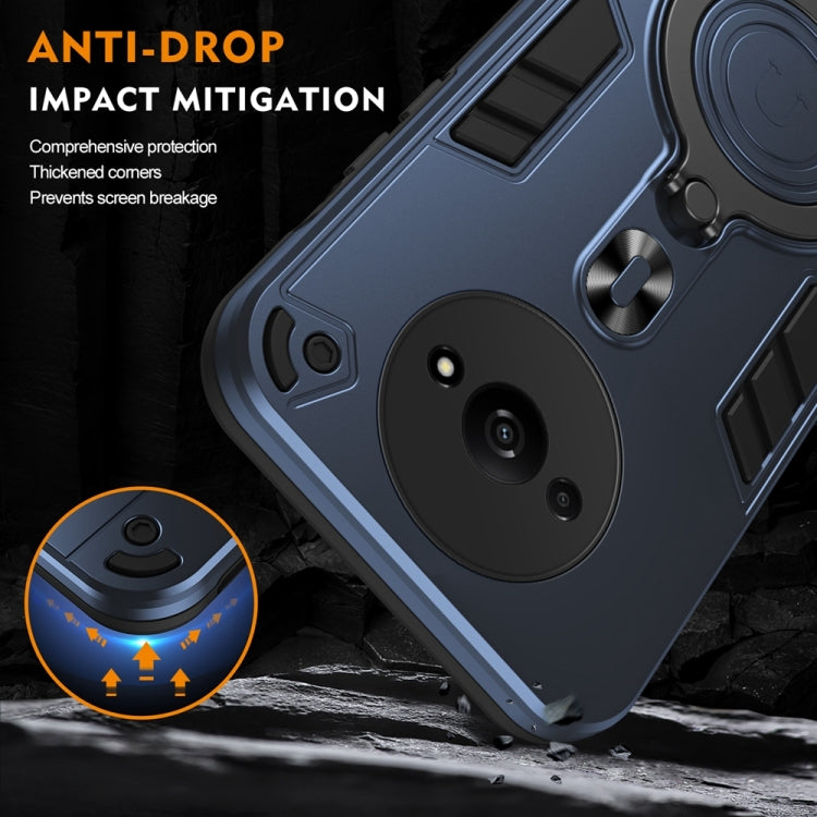 For Redmi A3 Metal Ring 360 Degree Rotating Holder PC Hybrid TPU Phone Case