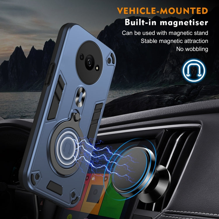 For Redmi A3 Metal Ring 360 Degree Rotating Holder PC Hybrid TPU Phone Case