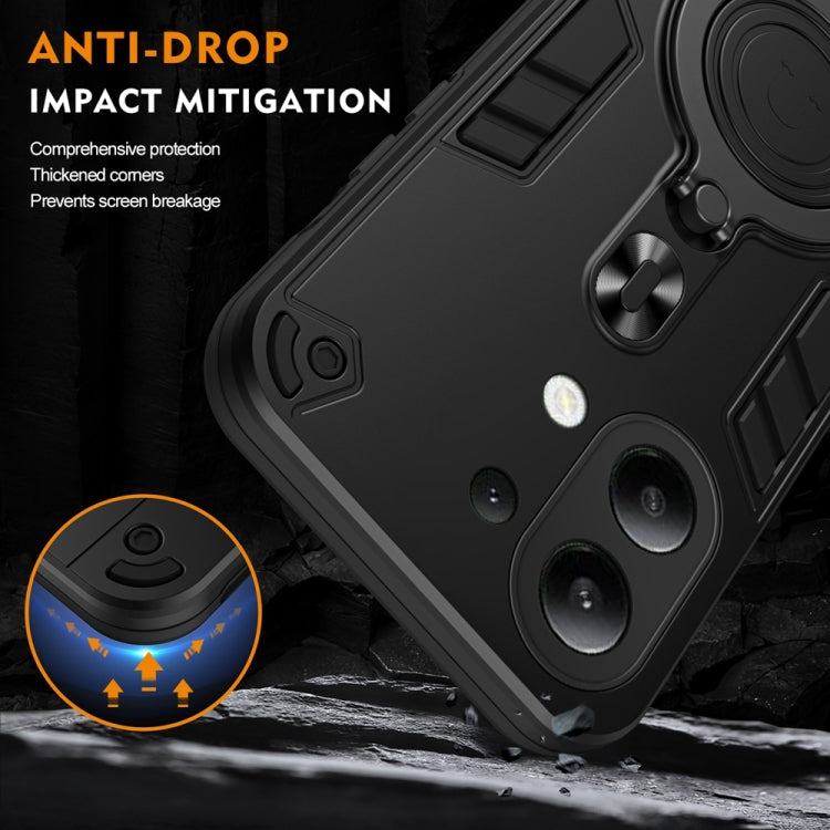For Redmi Note 13 4G Global Metal Ring 360 Degree Rotating Holder PC Hybrid TPU Phone Case