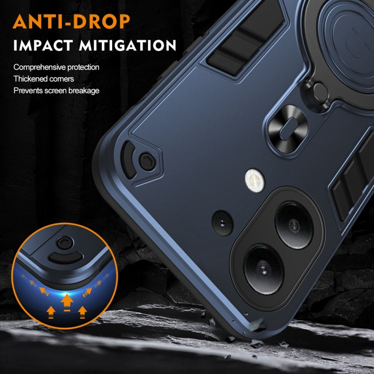 For Redmi Note 13 4G Global Metal Ring 360 Degree Rotating Holder PC Hybrid TPU Phone Case