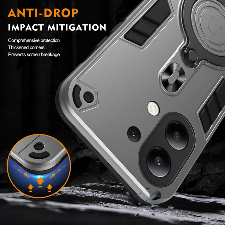 For Redmi Note 13 4G Global Metal Ring 360 Degree Rotating Holder PC Hybrid TPU Phone Case