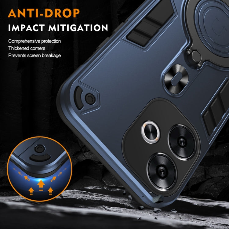 For Redmi Turbo 3 Metal Ring 360 Degree Rotating Holder PC Hybrid TPU Phone Case