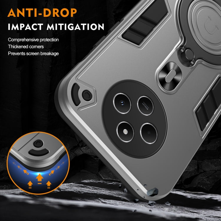 For Redmi 14C 4G Metal Ring 360 Degree Rotating Holder PC Hybrid TPU Phone Case