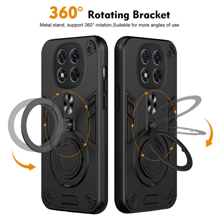 For Redmi Note 14 Pro 5G Metal Ring 360 Degree Rotating Holder PC Hybrid TPU Phone Case