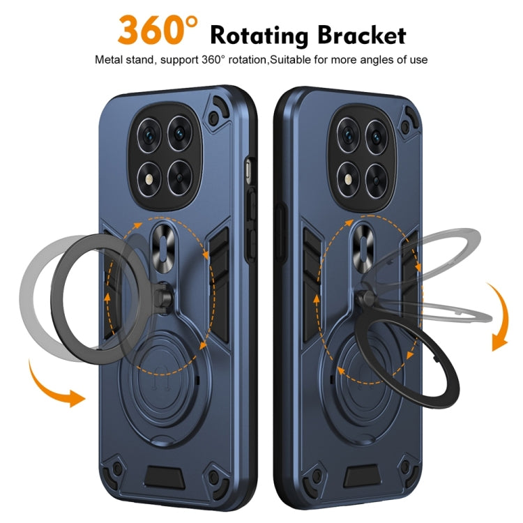 For Redmi Note 14 Pro 5G Metal Ring 360 Degree Rotating Holder PC Hybrid TPU Phone Case