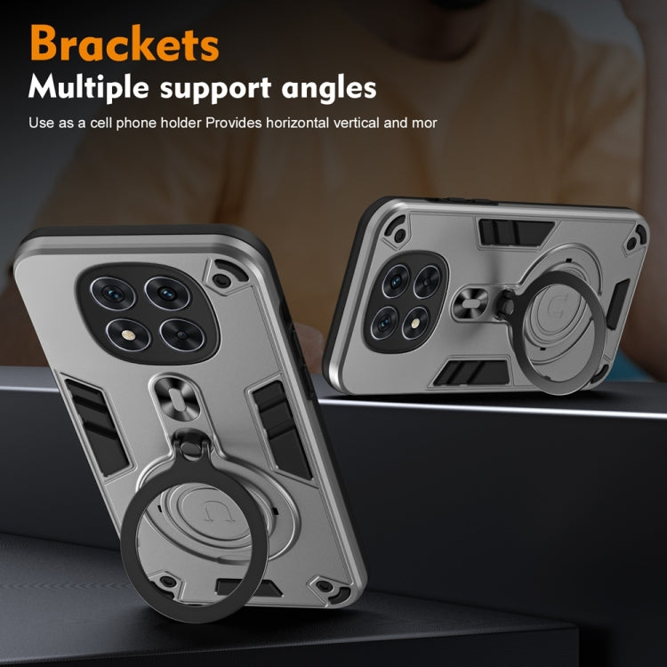 For Redmi Note 14 Pro 5G Metal Ring 360 Degree Rotating Holder PC Hybrid TPU Phone Case