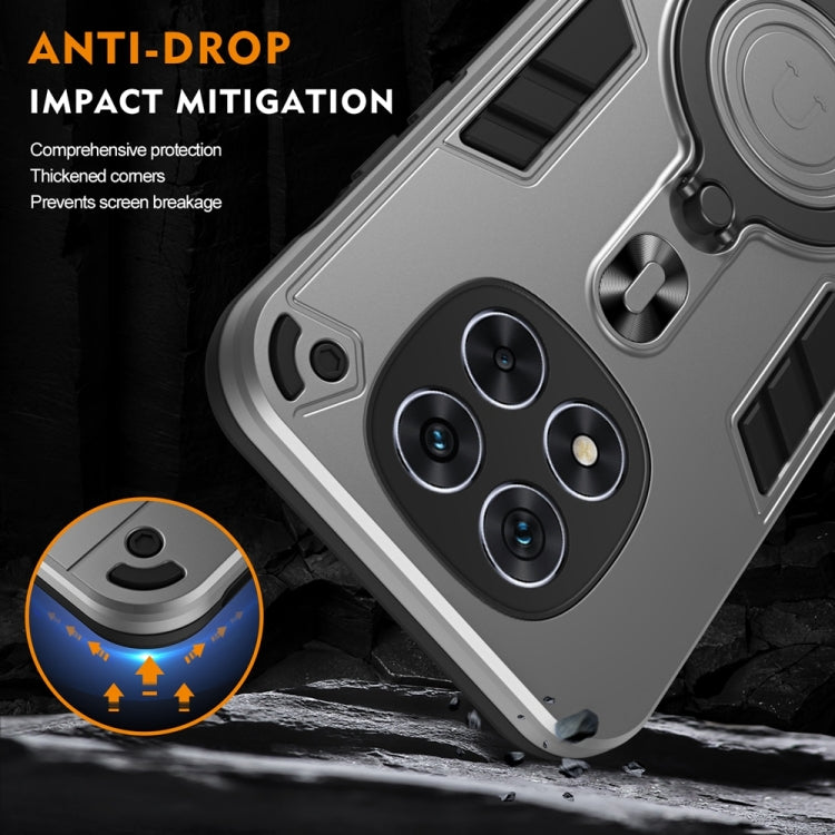 For Redmi Note 14 Pro 5G Metal Ring 360 Degree Rotating Holder PC Hybrid TPU Phone Case