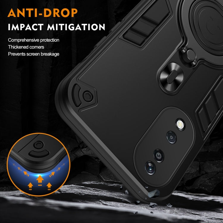 For Honor X7b Metal Ring 360 Degree Rotating Holder PC Hybrid TPU Phone Case