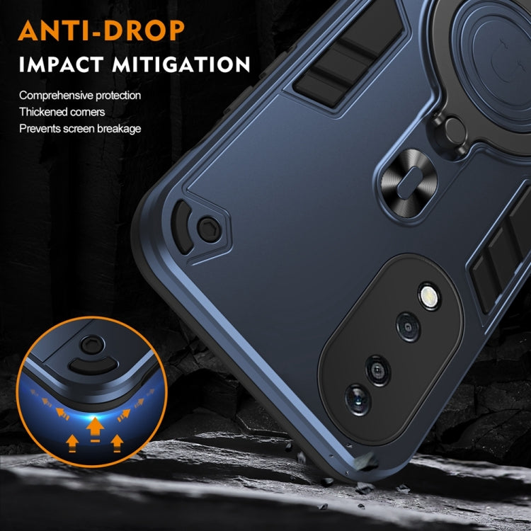 For Honor X7b Metal Ring 360 Degree Rotating Holder PC Hybrid TPU Phone Case