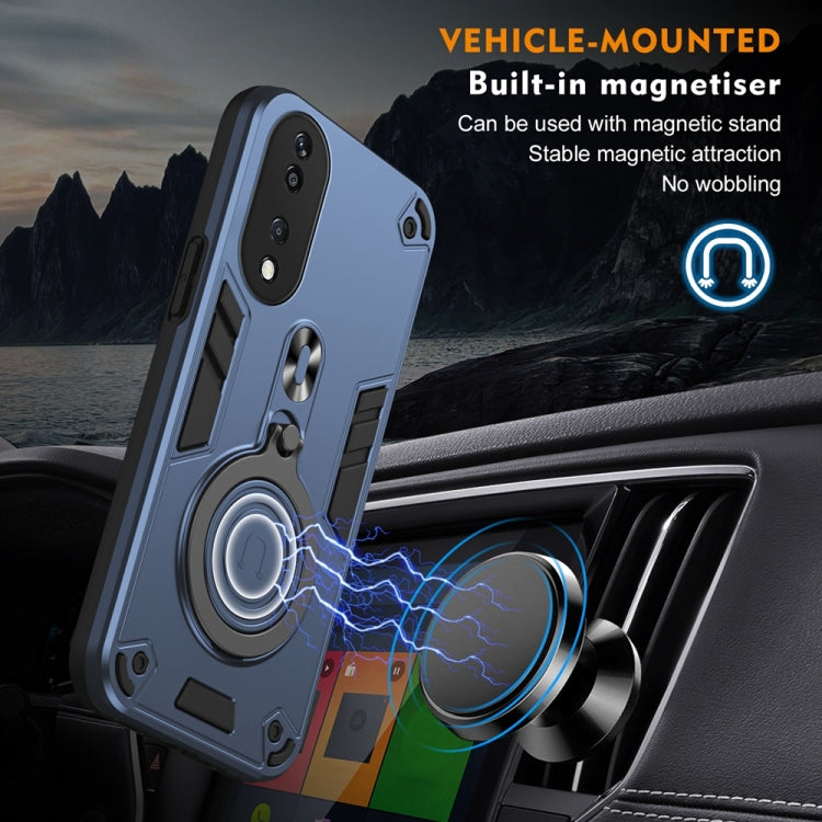 For Honor X7b Metal Ring 360 Degree Rotating Holder PC Hybrid TPU Phone Case