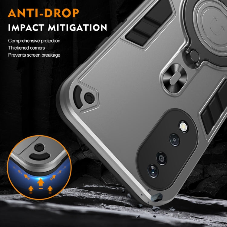 For Honor X7b Metal Ring 360 Degree Rotating Holder PC Hybrid TPU Phone Case
