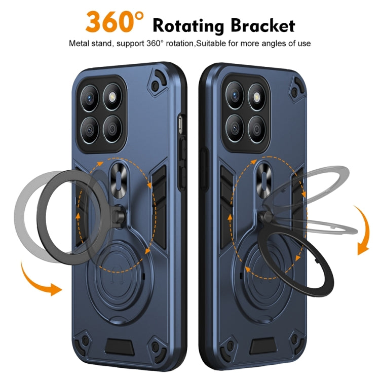 For Honor X8b Metal Ring 360 Degree Rotating Holder PC Hybrid TPU Phone Case