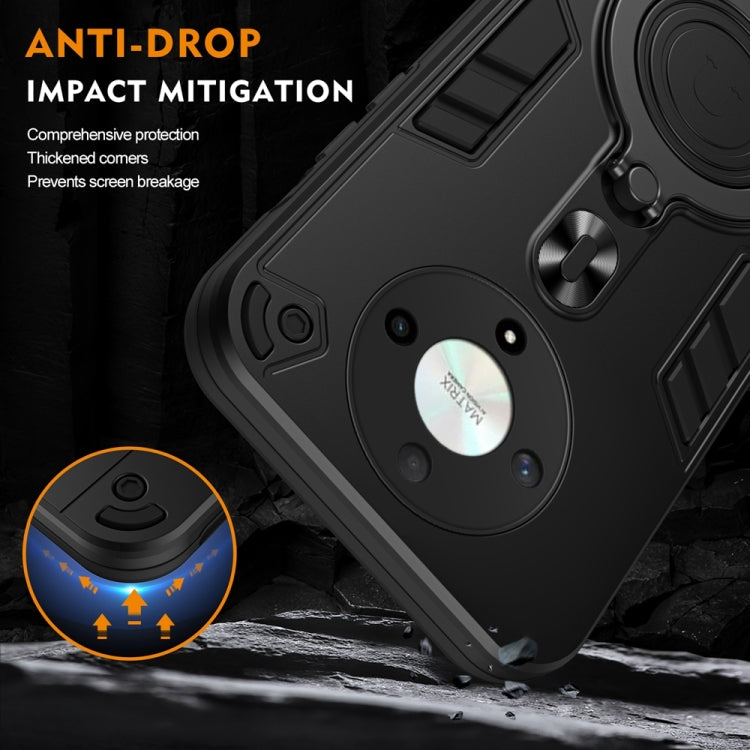 For Honor X9b / Magic6 Lite 5G Metal Ring 360 Degree Rotating Holder PC Hybrid TPU Phone Case