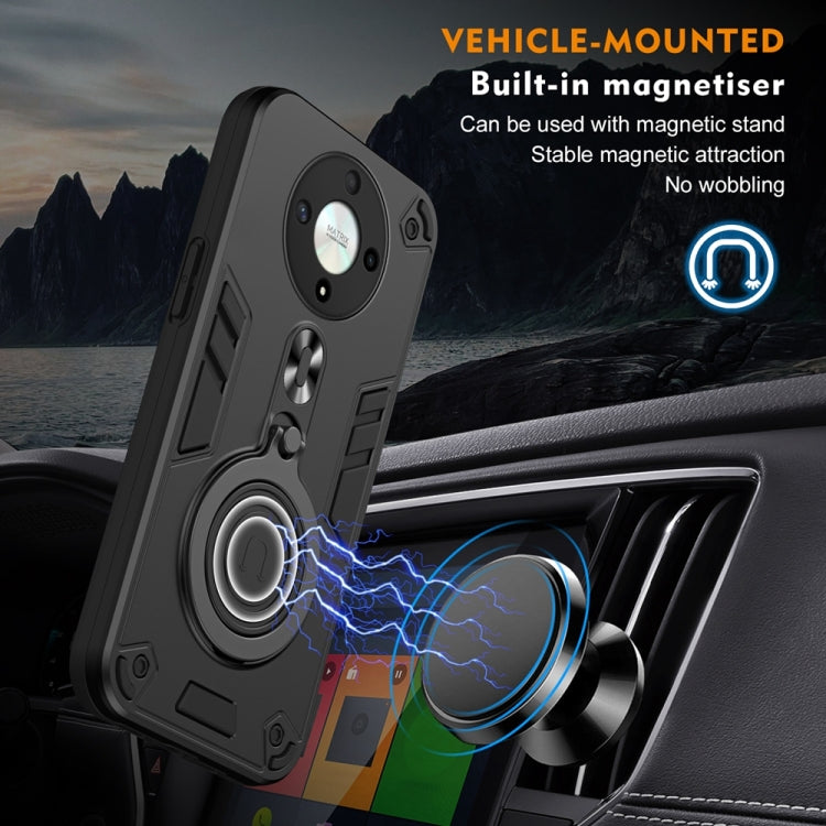 For Honor X9b / Magic6 Lite 5G Metal Ring 360 Degree Rotating Holder PC Hybrid TPU Phone Case