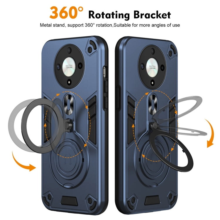 For Honor X9b / Magic6 Lite 5G Metal Ring 360 Degree Rotating Holder PC Hybrid TPU Phone Case