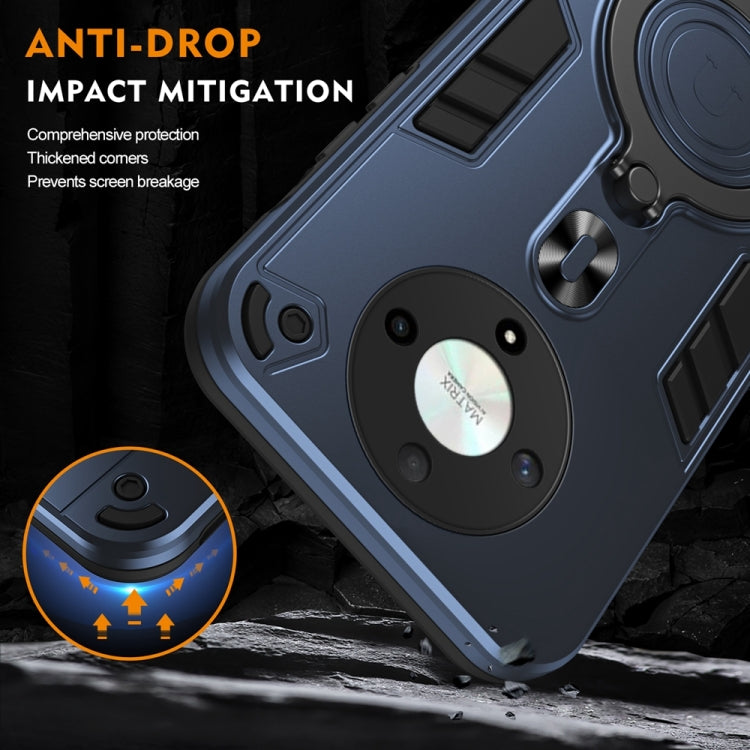 For Honor X9b / Magic6 Lite 5G Metal Ring 360 Degree Rotating Holder PC Hybrid TPU Phone Case