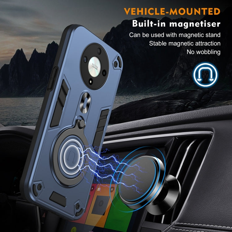 For Honor X9b / Magic6 Lite 5G Metal Ring 360 Degree Rotating Holder PC Hybrid TPU Phone Case