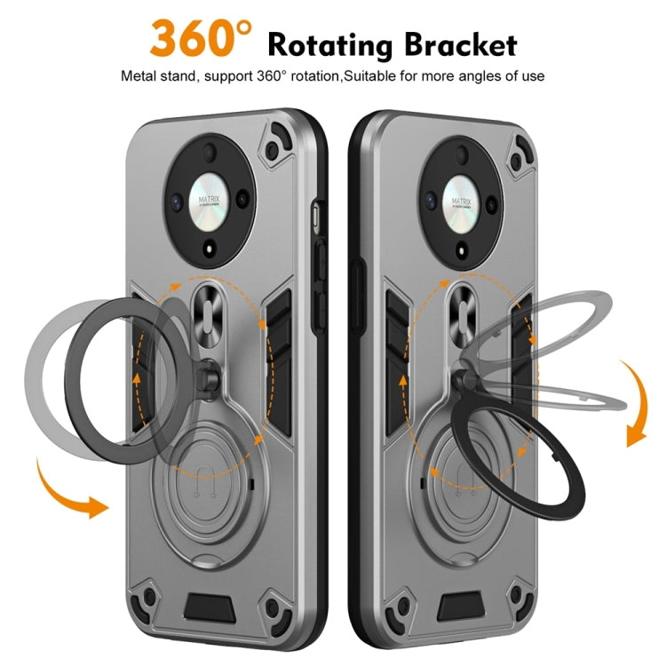 For Honor X9b / Magic6 Lite 5G Metal Ring 360 Degree Rotating Holder PC Hybrid TPU Phone Case