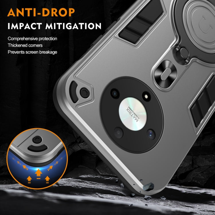 For Honor X9b / Magic6 Lite 5G Metal Ring 360 Degree Rotating Holder PC Hybrid TPU Phone Case