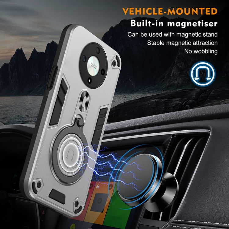 For Honor X9b / Magic6 Lite 5G Metal Ring 360 Degree Rotating Holder PC Hybrid TPU Phone Case