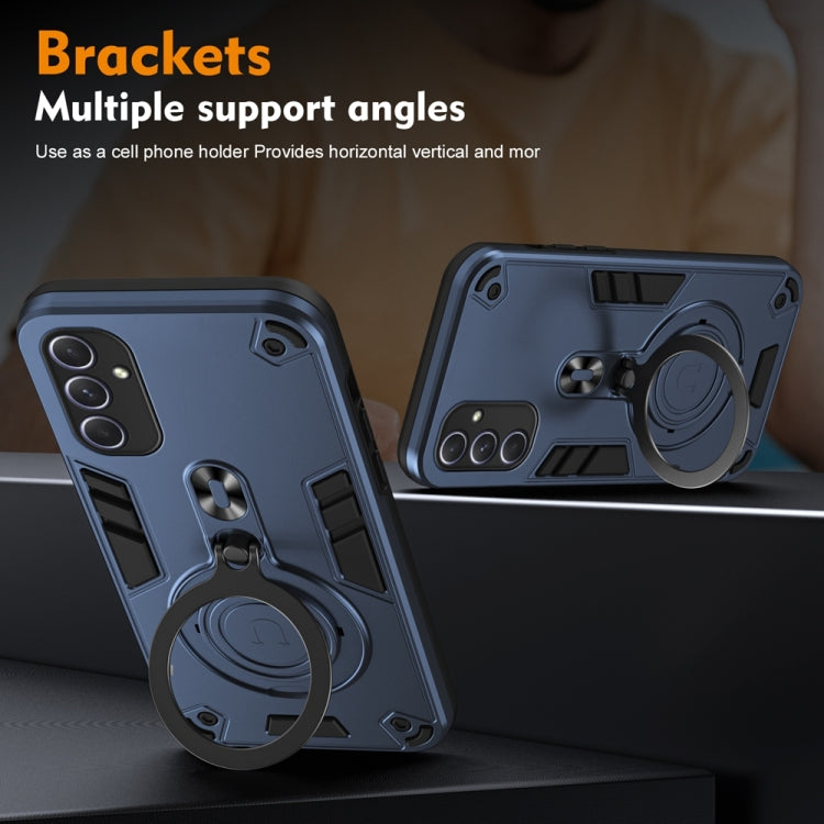 For Samsung Galaxy A54 5G Metal Ring 360 Degree Rotating Holder PC Hybrid TPU Phone Case