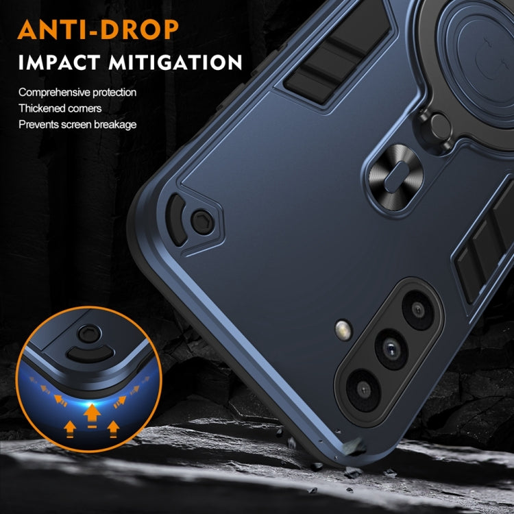 For Samsung Galaxy A14 4G / 5G Metal Ring 360 Degree Rotating Holder PC Hybrid TPU Phone Case