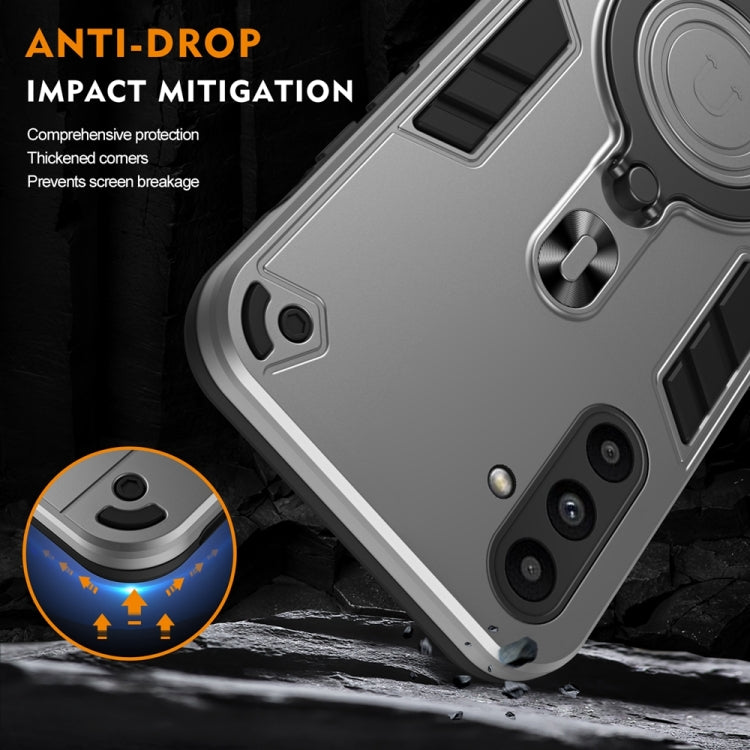 For Samsung Galaxy A14 4G / 5G Metal Ring 360 Degree Rotating Holder PC Hybrid TPU Phone Case