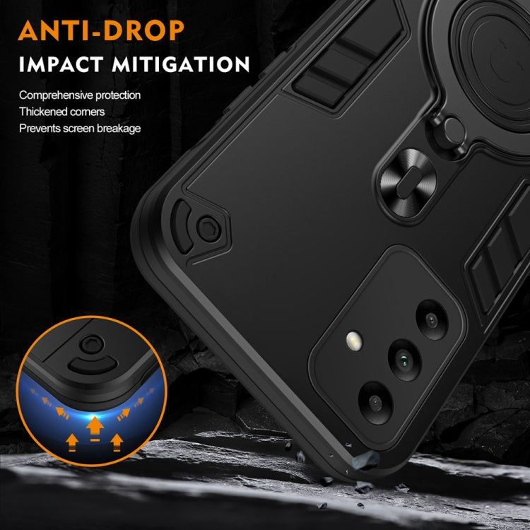For Samsung Galaxy A05s Metal Ring 360 Degree Rotating Holder PC Hybrid TPU Phone Case