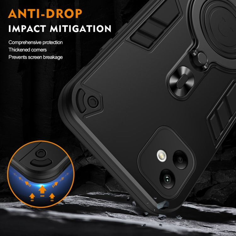 For Samsung Galaxy A05 Metal Ring 360 Degree Rotating Holder PC Hybrid TPU Phone Case