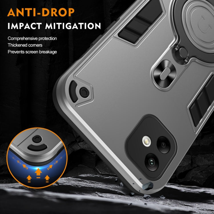 For Samsung Galaxy A05 Metal Ring 360 Degree Rotating Holder PC Hybrid TPU Phone Case