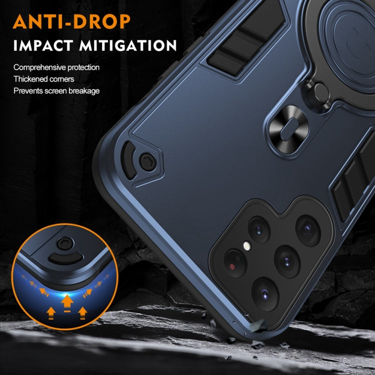 For Samsung Galaxy S24 Ultra 5G Metal Ring 360 Degree Rotating Holder PC Hybrid TPU Phone Case