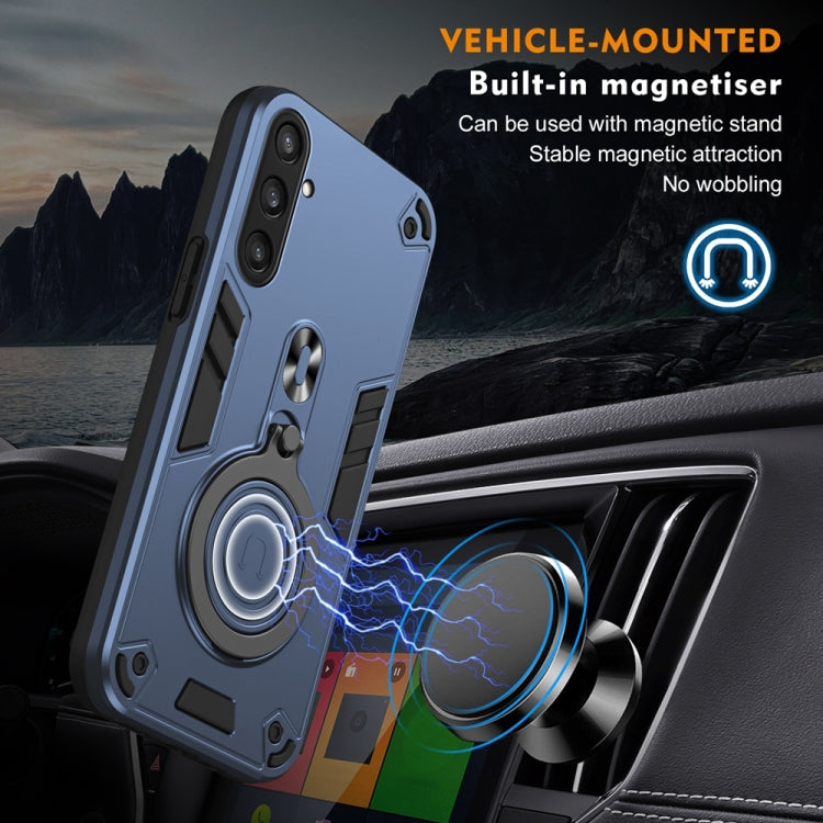 For Samsung Galaxy S23 FE 5G Metal Ring 360 Degree Rotating Holder PC Hybrid TPU Phone Case