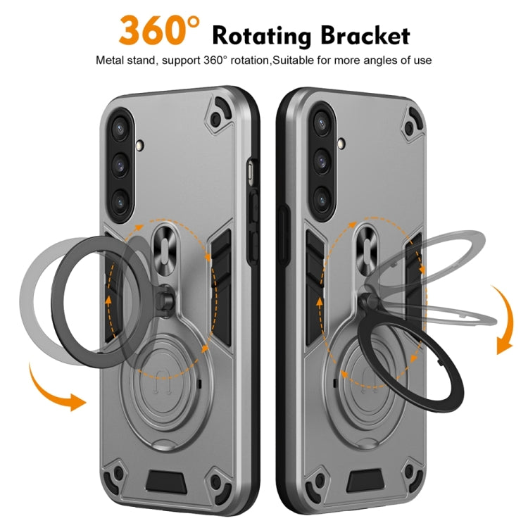 For Samsung Galaxy S23 FE 5G Metal Ring 360 Degree Rotating Holder PC Hybrid TPU Phone Case